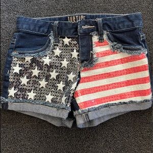Justice Jean shorts girls size 10/12